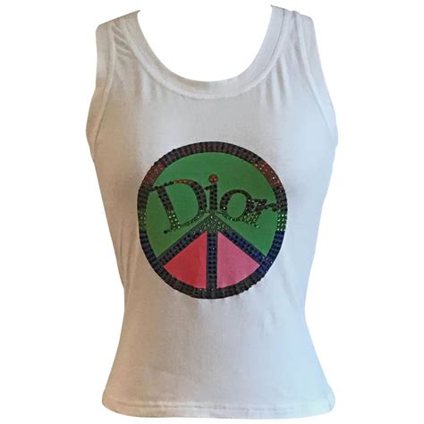 dior peace sign tank top|Vintage Dior Tank Top for sale .